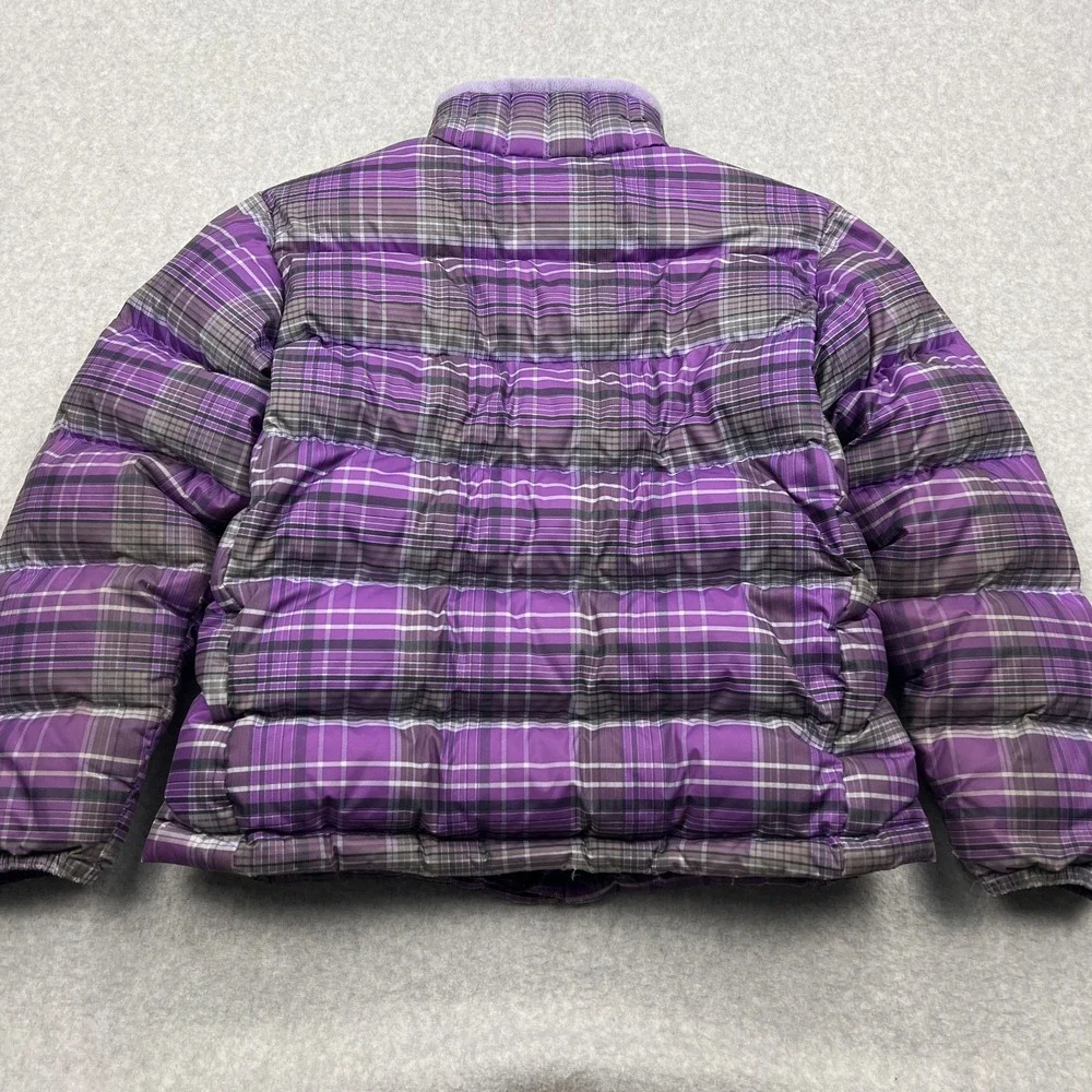 Patagonia Jacket Youth Medium 10 Purple Plaid Down Puffer Insulated Winter 68303